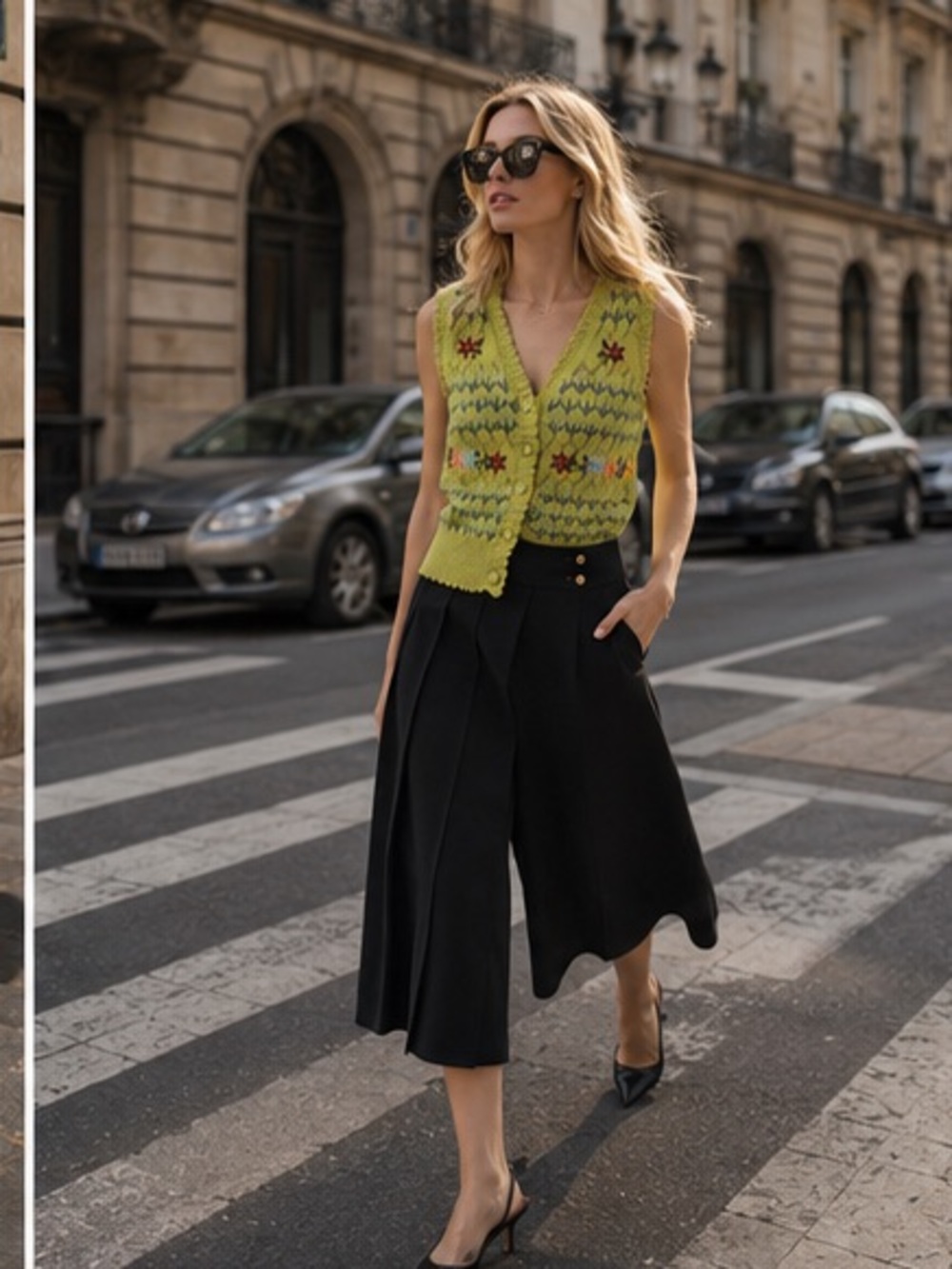 Zara embroidery knit vest